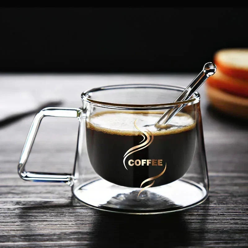 Caneca de Café de Parede Dupla com Alça